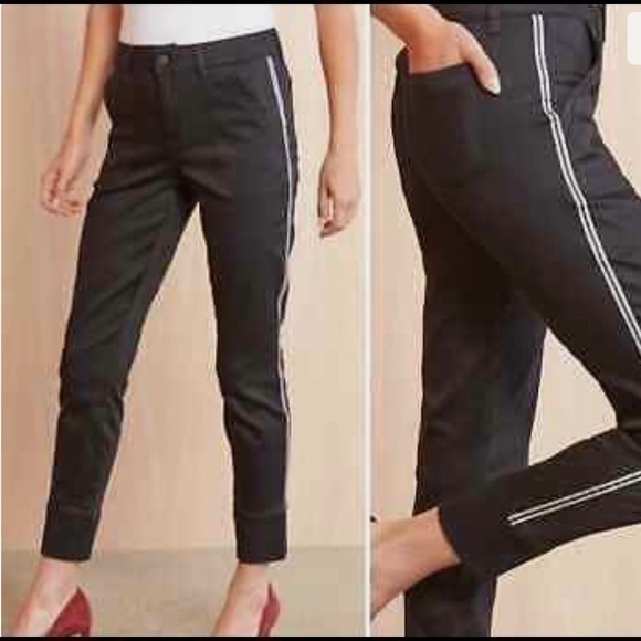 Evereve Level 99 Black Utility Pant Size 29 Black Jogger Jolie Sport Stripe NWT - Picture 1 of 9